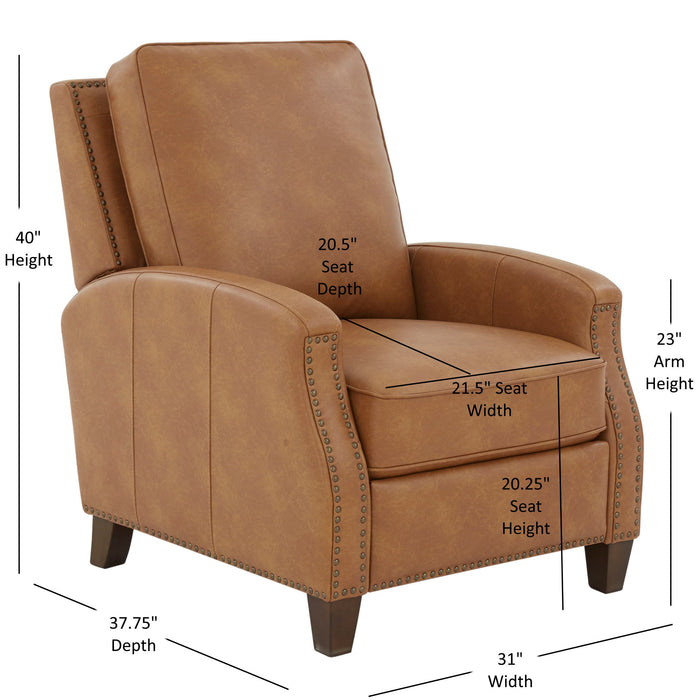 Jack - Push Back Recliner With Track Arms And Nailhead Accents Ridgecrest Home