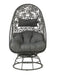 Hikre - Patio Lounge Chair & Side Table - Clear Glass, Charcoal Fabric & Black Wicker ACME