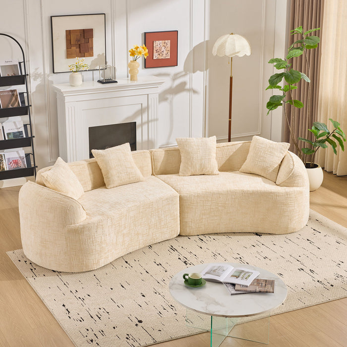 Curved Compressed Sofa, Nordic-Style Design For Living Room Home Essentials
