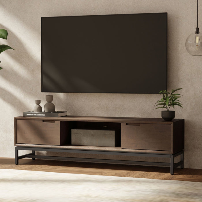 Banting - Low TV Stand - Walnut Brown Simpli-Home