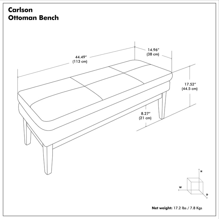 Carlson - Ottoman Bench, Mid Century Design Simpli-Home