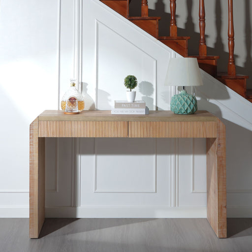 Rustic Modern Console Table With Drawer Storage - Natural Wood Home Essentials