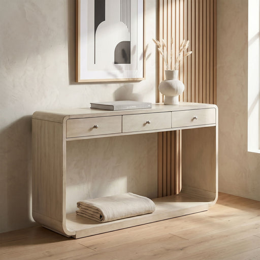 Console Table With 3 Drawers And Display Shelf Noble House