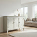 3 Door Buffet Cabinet With Adjustable Shelves - Matte White / Grayish Home Essentials