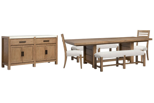 Plum Creek - Trestle Dining Table Set Magnussen Furniture
