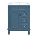Bathroom Vanity With Ceramic Sink, Compact Cabinet With 2 Drawers And Adjustable Shelf - Blue Hearth and Haven