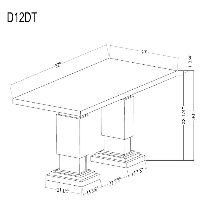 Stacey - Dining Table & Pedestal Base Global Furniture USA