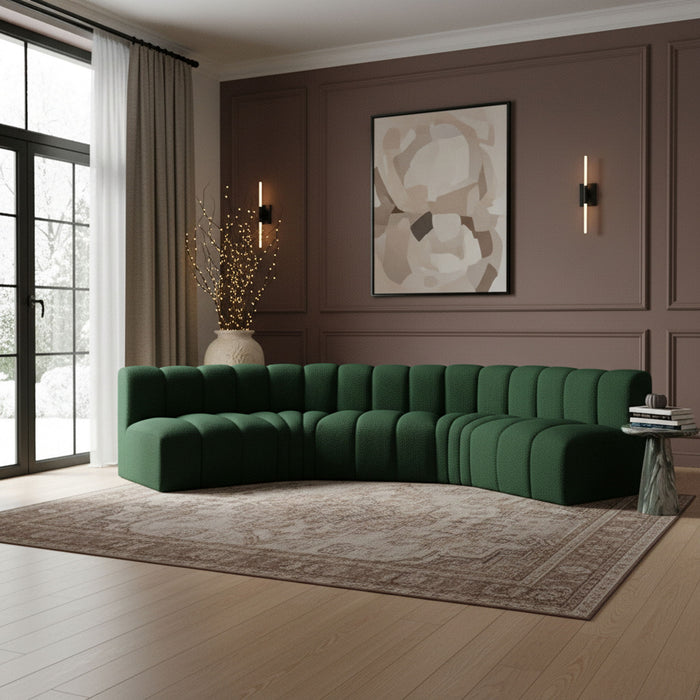 Arc - Boucle Fabric 5 Piece U-Shaped Modular Sofa Meridian Furniture