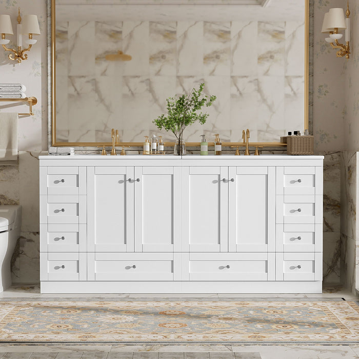 Shaker Free Standing Bathroom Vanity Cabinet & Sink, Soft Close Drawers, Soft Close Doors Hearth and Haven