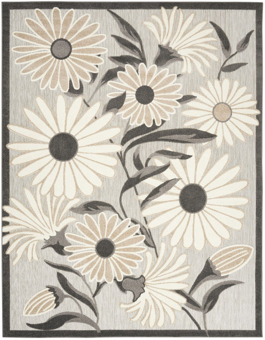 5' X 8' Floral Stain Resistant Area Rug Non Skid - Beige