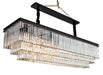 Michael Amini Lighting - Allure 20-Light Rectangular Crystal Chandelier - Matte Black / Pearl Silver Michael Amini