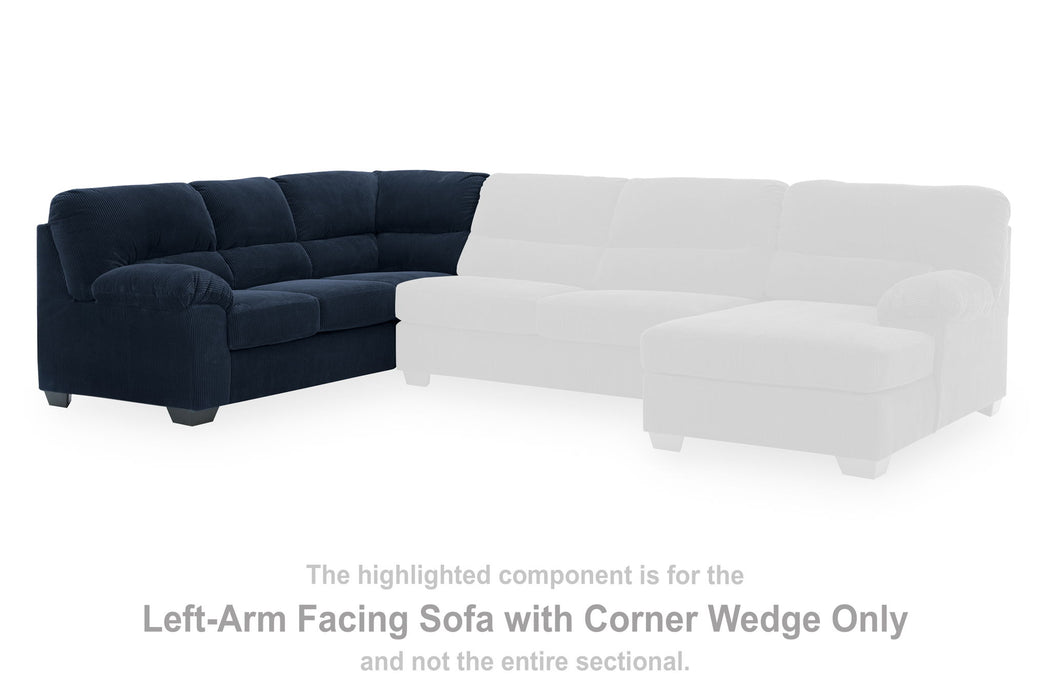 SimpleJoy - LAF Sofa With Corner Wedge - Navy Signature Design by Ashley®