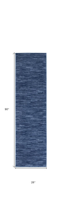 8' Non Skid Indoor / Outdoor Runner Rug - Blue