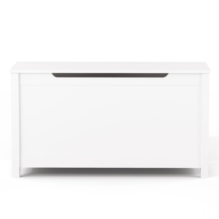 Kids Toy Box Storage With Safety Hinged Lid - White