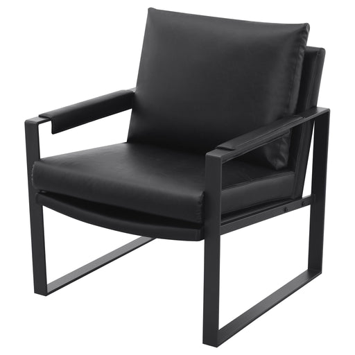 Goldbriar - Upholstered Track Arm Accent Chair - Black Furniture Max