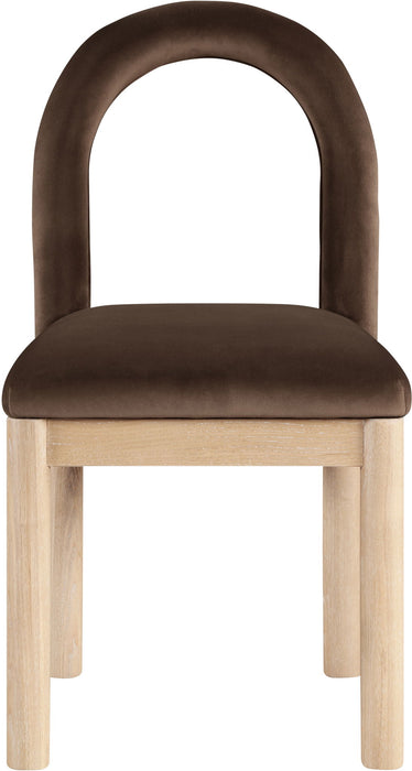 Conrad - Velvet Dining Chair With Natural Legs Meridian Furniture