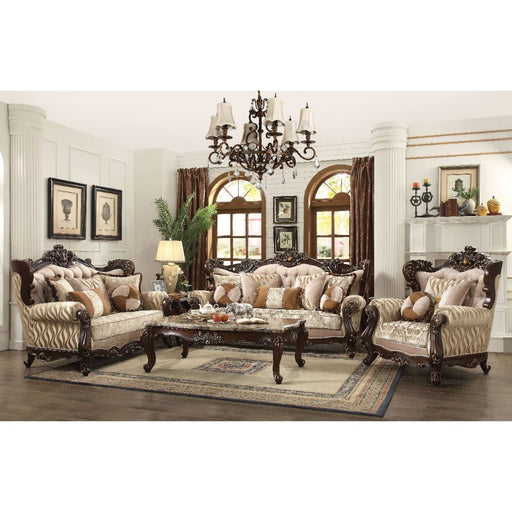 Shalisa - Sofa With 7 Pillows (Same Lv01585) - Fabric & Walnut ACME