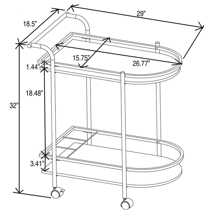Serving Cart With Wine Rack