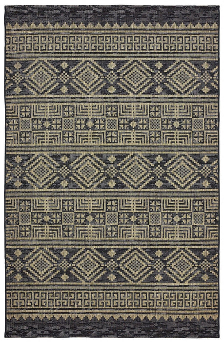 5' X 8' Indoor / Outdoor Area Rug - Brown / Black