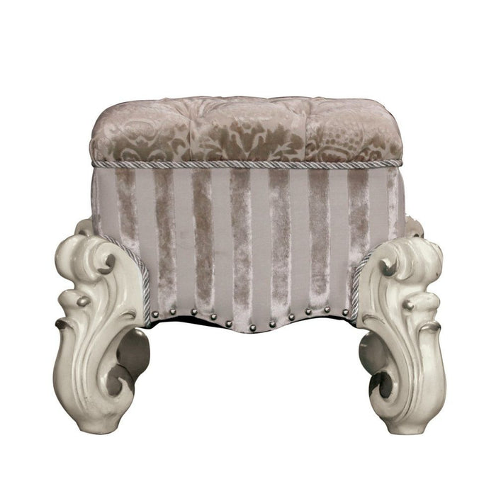 Fabric Floral Tufted Vanity Chair - Ivory And Bone