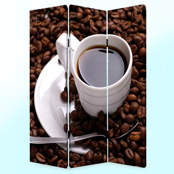 Wood Canvas Coffee Time Screen - Multi Color