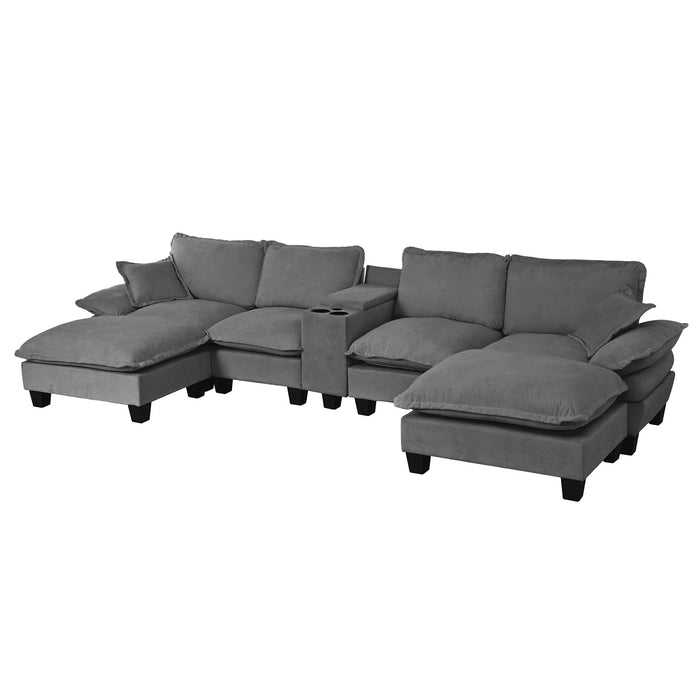 Modular Cloud Couch Sofa With Cup Holders & Storage, USB Port Home Essentials