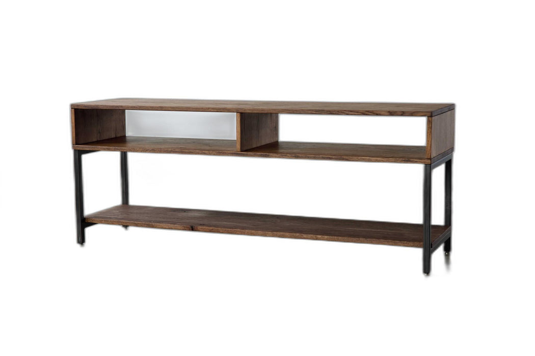 Wood Open Shelving TV Stand - Brown