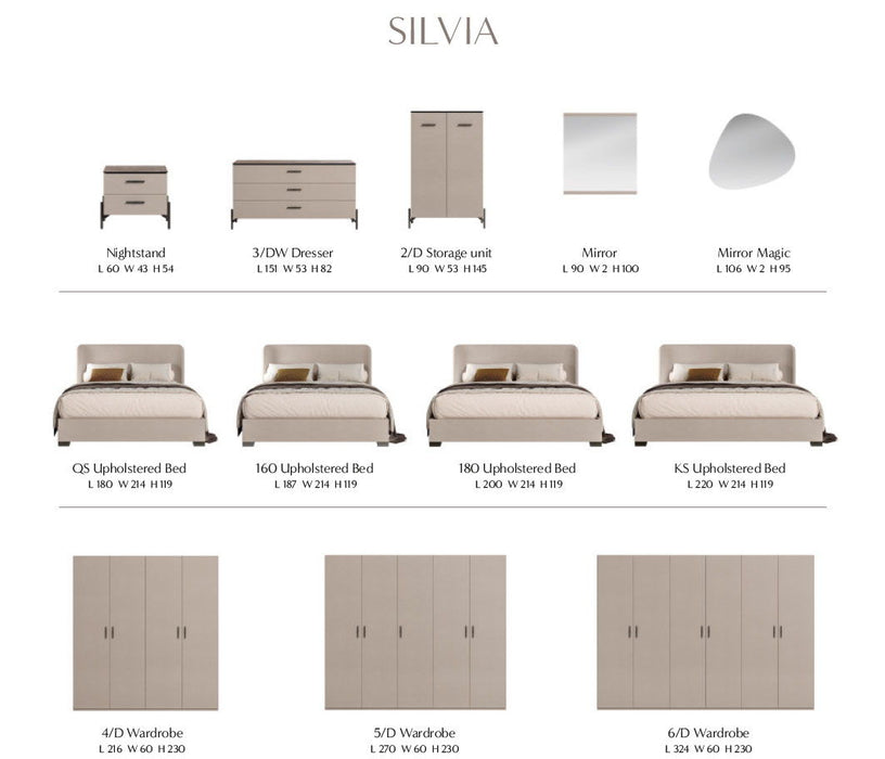 Silvia - Dresser - Pearl Silver Status Italy