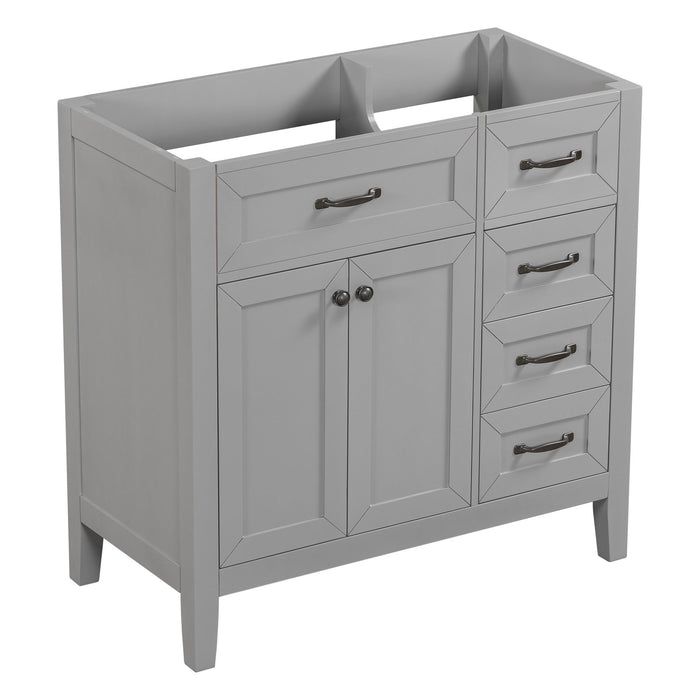 Modern Bathroom Vanity Base Only, 2 Doors And 3 Drawers Hearth and Haven