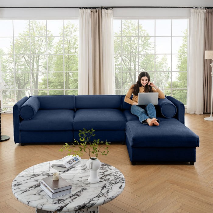 Contemporary Elegant Sofa With Storage And Ottoman Home Essentials