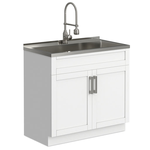 Hennessy - Deluxe Laundry Cabinet With Faucet And Stainless Steel Sink Simpli-Home