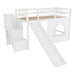 Loft Bed With Storage Stairs, Slide, Playhouse Window And 7 Colors LED Lights Home Essentials