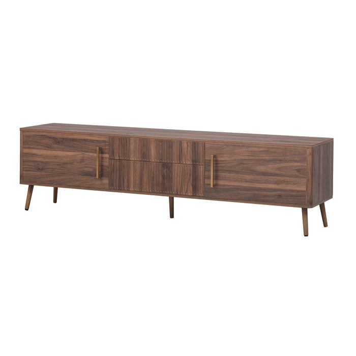 TV Stand With 2 Drawers, Media Console Table - Walnut Hearth and Haven