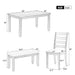 6 Piece Dining Set With 4 Upholstered Chairs & Bench - Brown / Whitewash Hearth and Haven