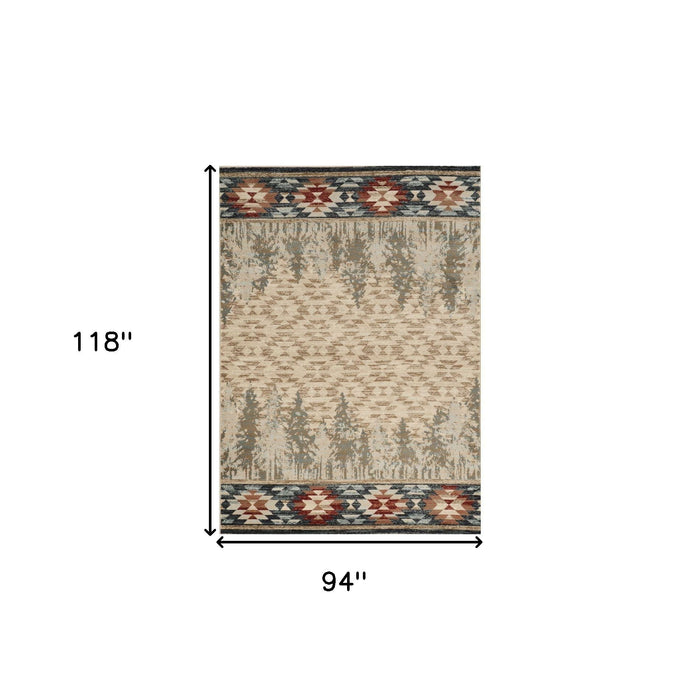 8' X 10' Pines Area Rug - Ivory