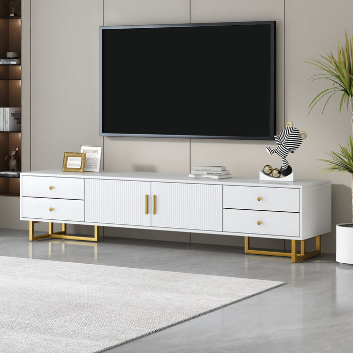 TV Media Console Table, TV Stand With Storage For Living Room - White Hearth and Haven