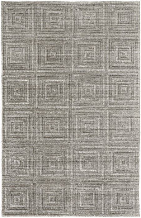 Striped Hand Woven Area Rug - Gray Dark And Silver - 12' X 15'