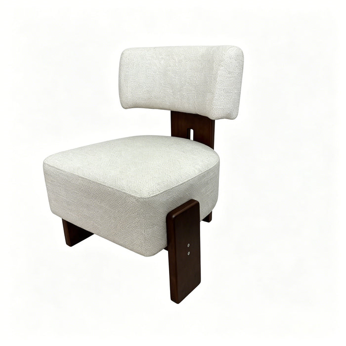 Geometric Armless Accent Chair - Beige / Brown Home Essentials