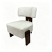 Geometric Armless Accent Chair - Beige / Brown Home Essentials
