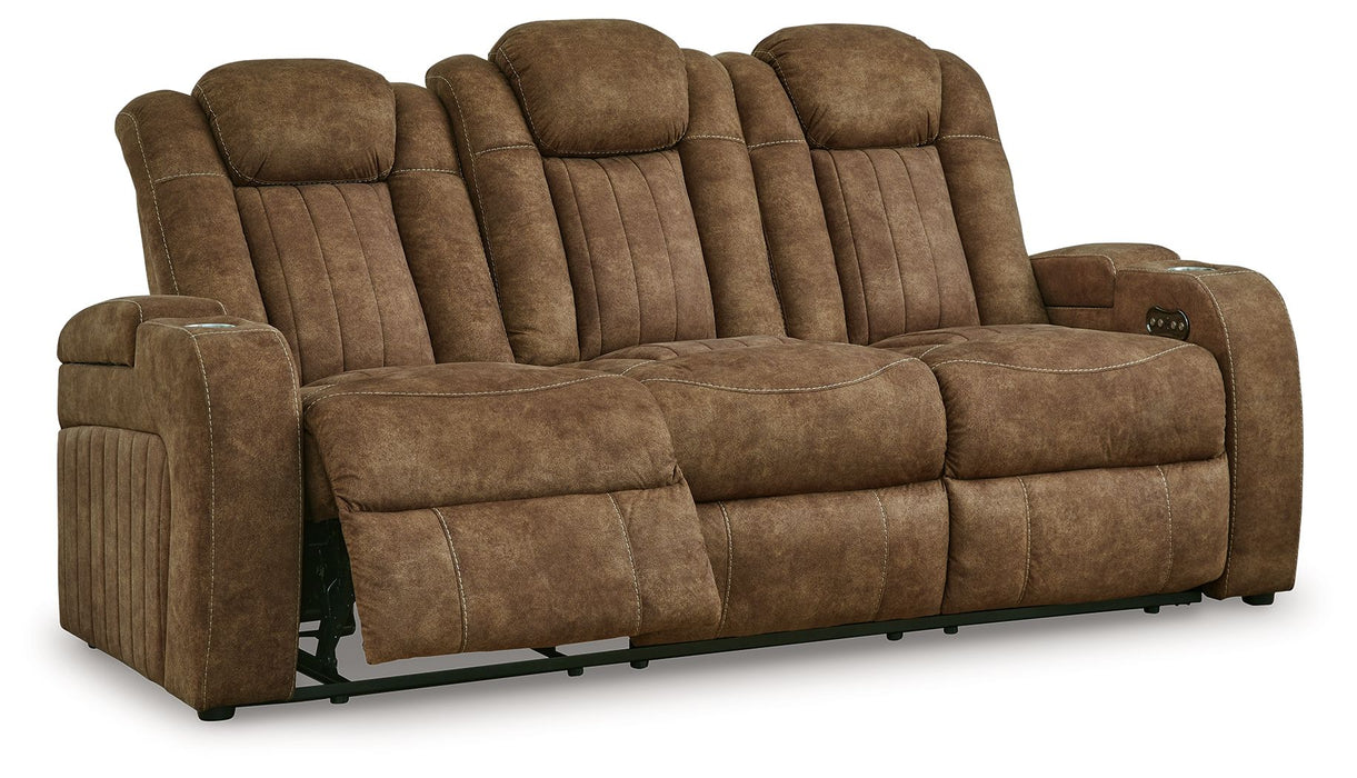 Wolfridge - 2 Pc. - Power Reclining Sofa, Power Reclining Loveseat With Console - Brindle Signature Design by Ashley®