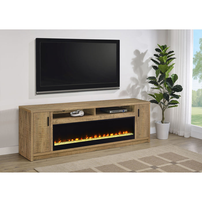 Nevada - Fireplace TV Stand With Flame Visualizer - Brown Furniture Max