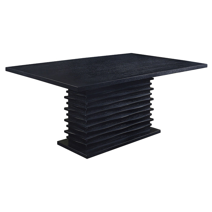 Monette - Rectangle Dining Table With Layered Pedestal Base - Black Furniture Max