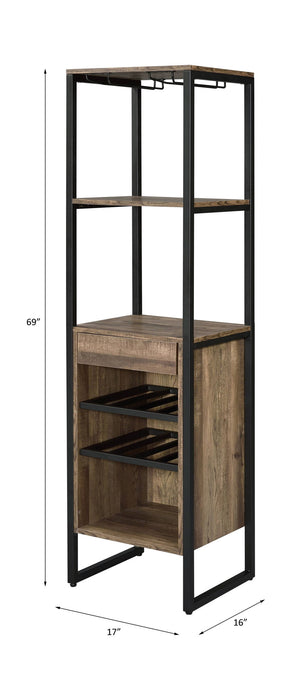Narik - Wine Rack - Weathered Oak ACME