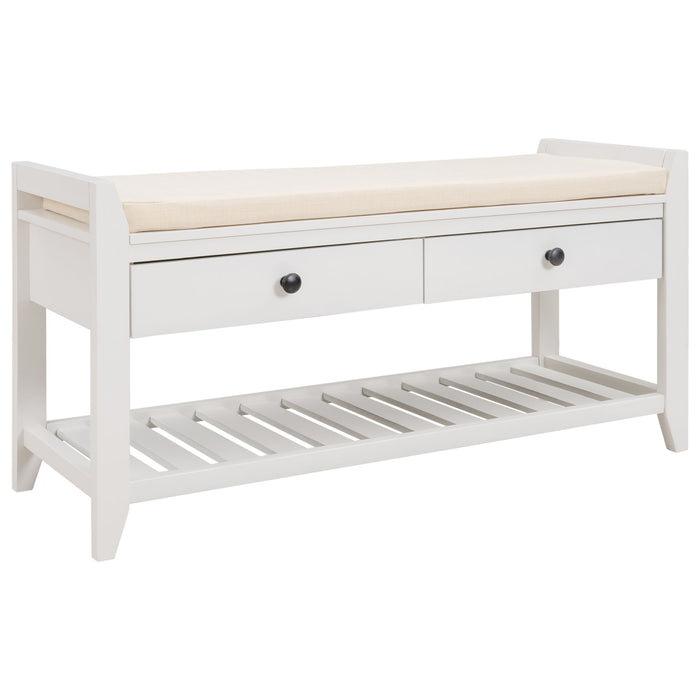 Multipurpose Entryway Shoe Rack With Cushioned Seat And Drawers Hearth and Haven