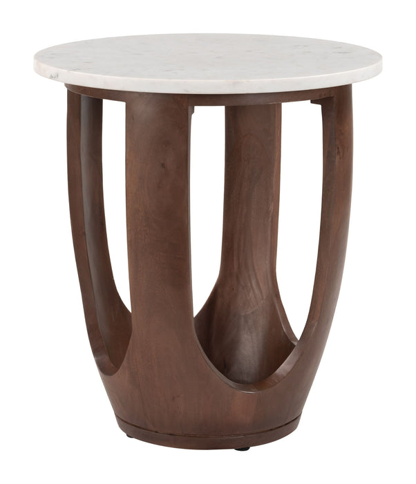Vaan - Side Table - White / Walnut Zuo Modern