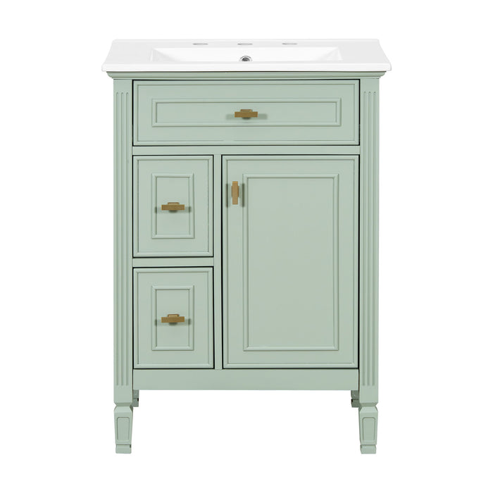Bathroom Vanity With Sink, Flip Drawer, 2 Drawers, Adjustable Shelf Hearth and Haven