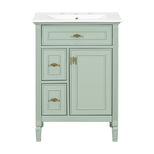 Modern Bathroom Vanity With Sink, Flip Drawer, 2 Drawers, Adjustable Shelf Hearth and Haven