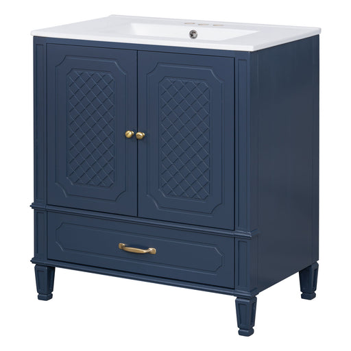 Bathroom Vanity With Sink, Soft Closing Door, Multi Functional Storage Noble House