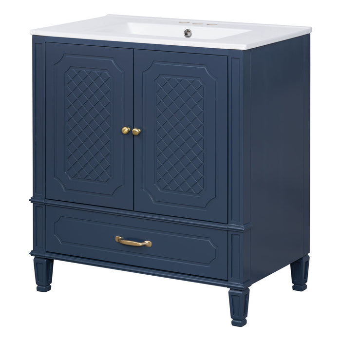 Bathroom Vanity With Sink, Soft Closing Door, Multi Functional Storage Noble House