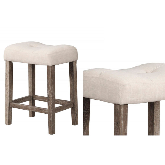 Transitional Style Counter Height Dining Stool With Footrest (Set of 2) Home Essentials
